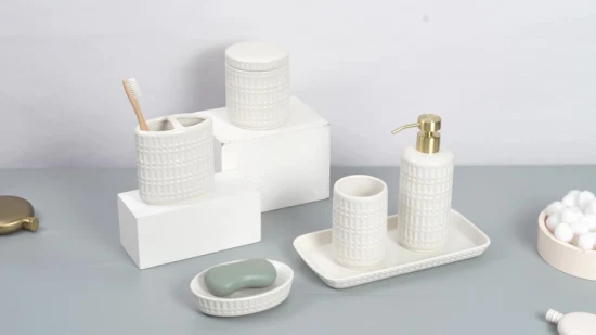 Accesorios de decoración de hotel para el hogar de gres de cerámica de porcelana lista para la fábrica productos de baño